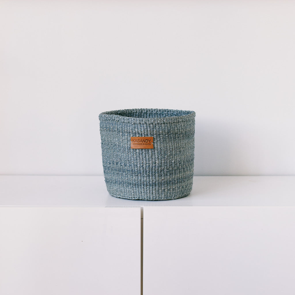 Kiondo Basket - Grey | 8" | Planter, Storage, Decor
