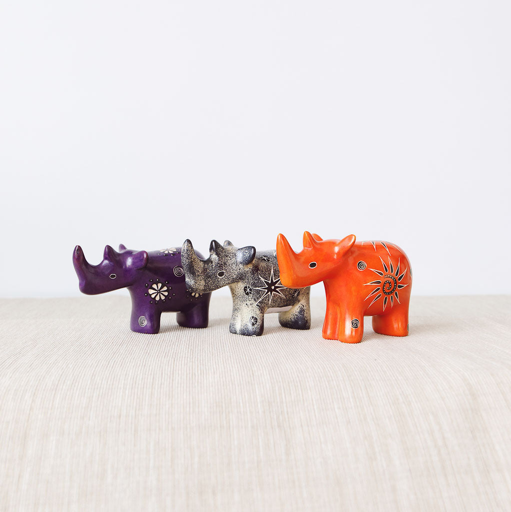 Soapstone Figurine | Rhino - Large | Handmade in Kenya