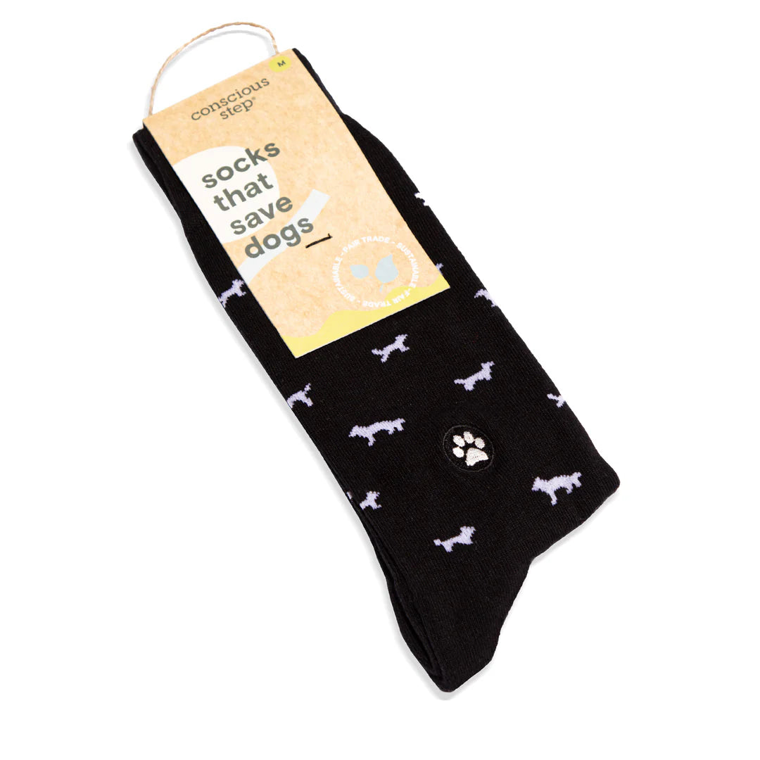Conscious Step | Socks that Save Dogs (Black)