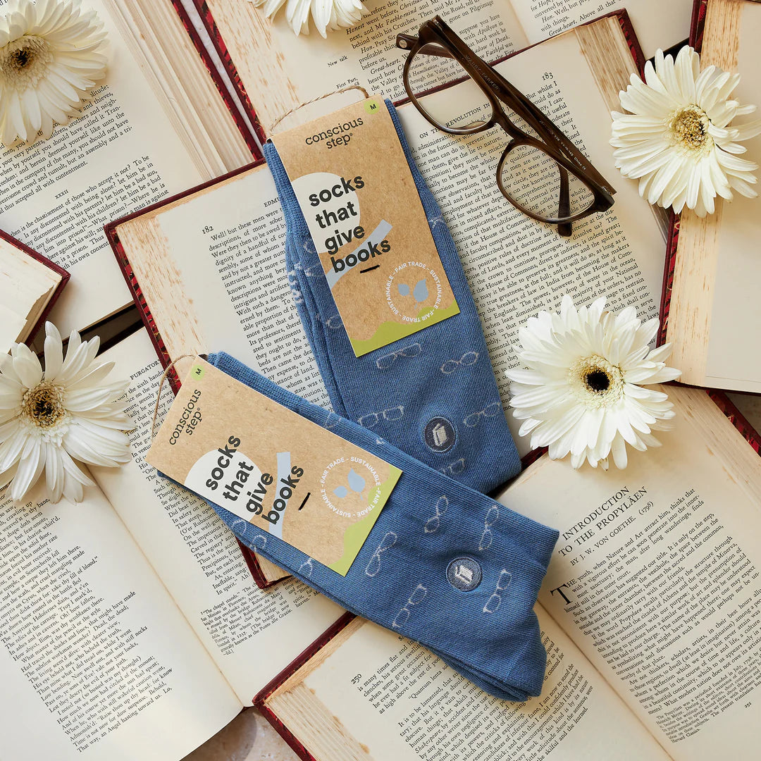 Conscious Step | Socks that give Books (Blue)
