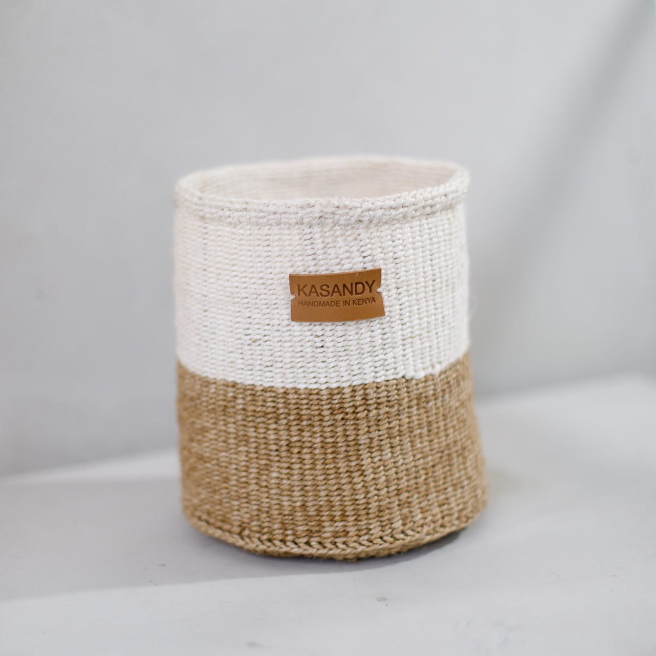 Brass and Nude Luxe Sisal Kiondo Basket (8 inch)