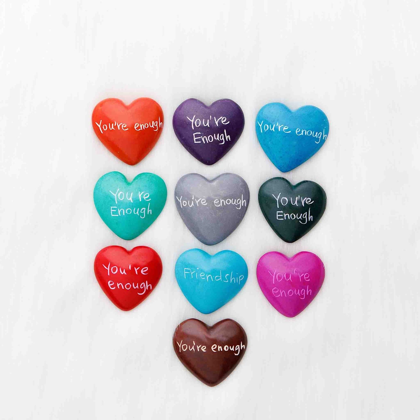 Hand-carved soapstone heart with engraving, ethically made in Kenya.
