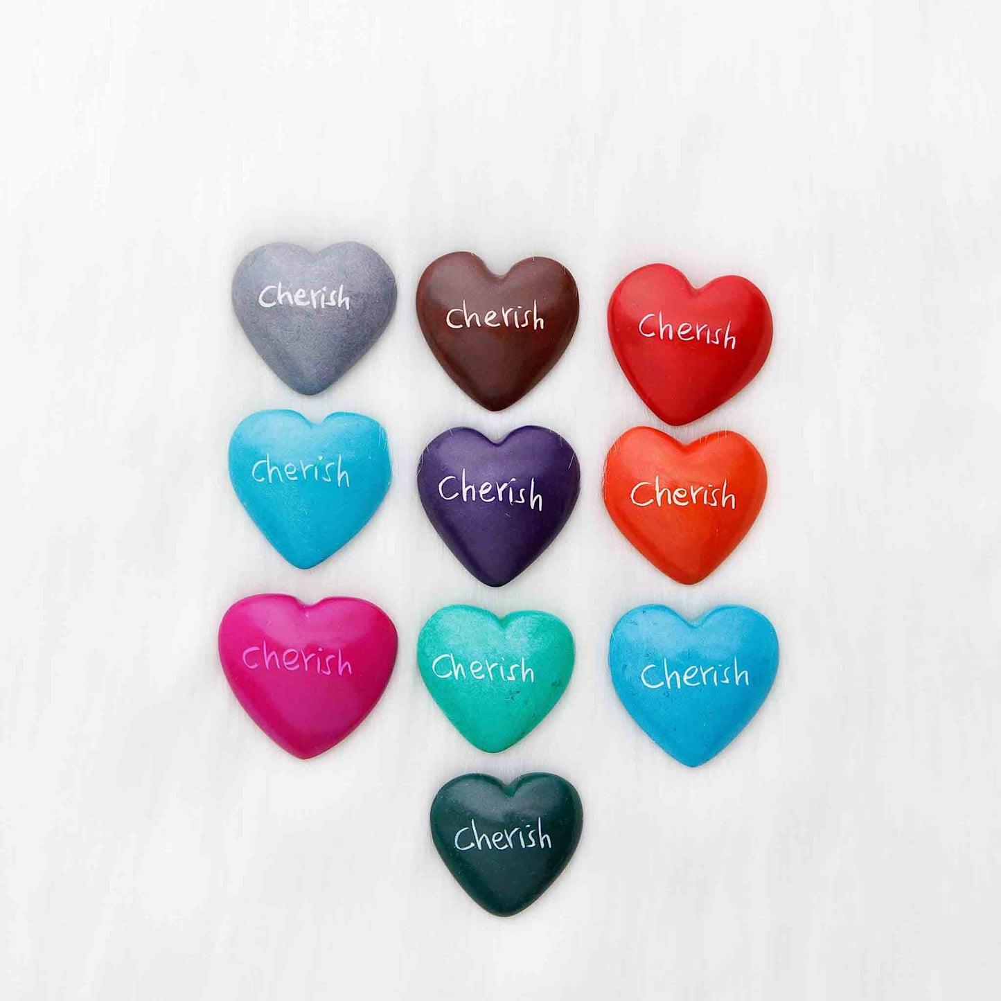 Hand-carved soapstone heart with engraving, ethically made in Kenya.