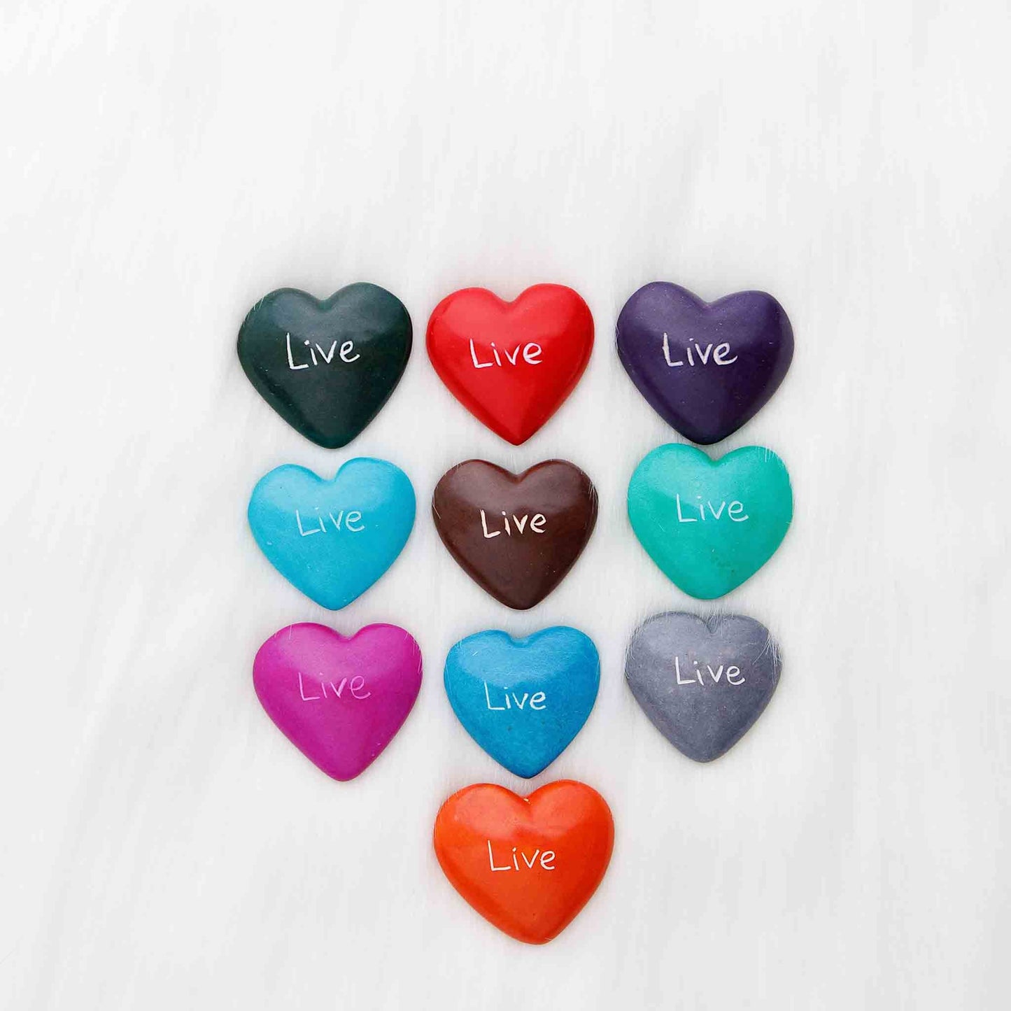 Hand-carved soapstone heart with engraving, ethically made in Kenya.