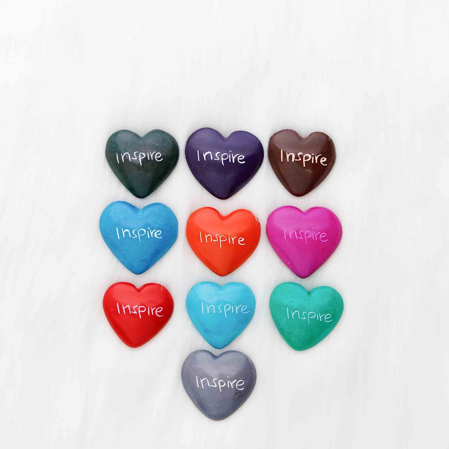 Hand-carved soapstone heart with engraving, ethically made in Kenya.