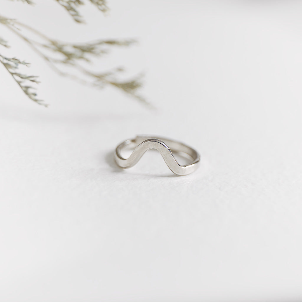 Hand-Hammered Ring | Wave | Silver Brass | Handmade in Kenya