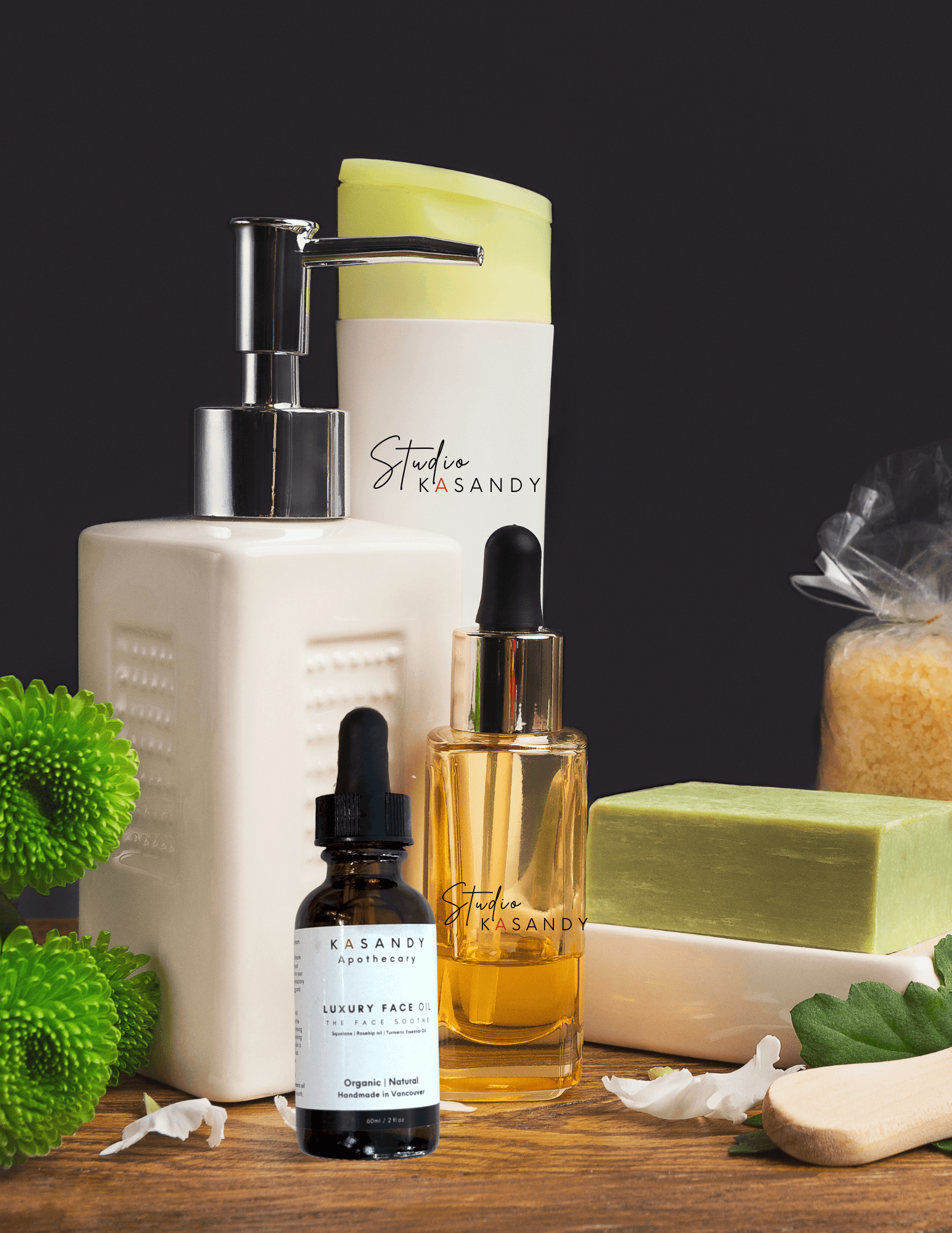 Studio Kasandy handmade products — face oils, body wash, and soap made in Vancouver