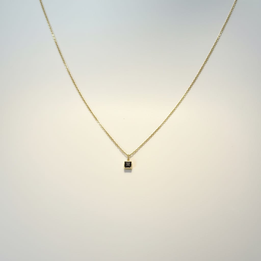 Champagne & Black Charm Necklace — Gold