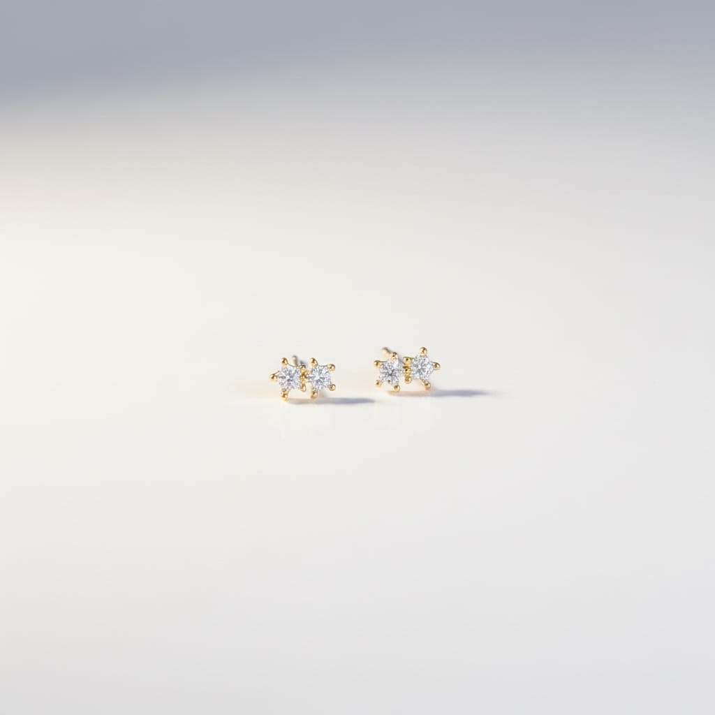 Bee Comb Stud Earrings — Gold Studs