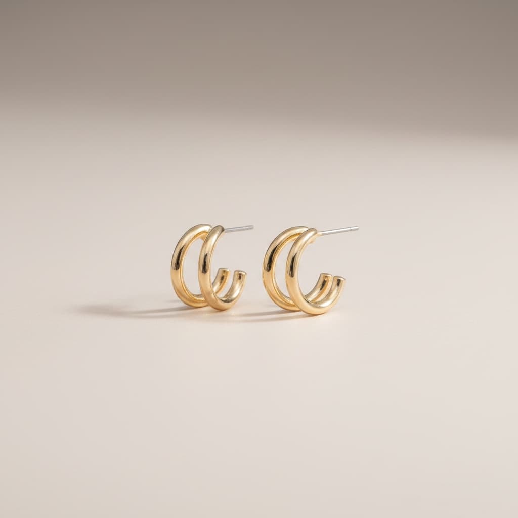 Dual Row Huggie Hoops