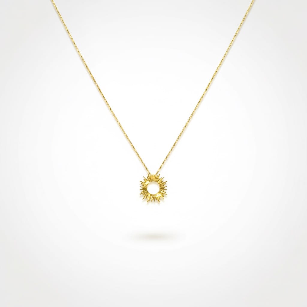 Starburst Half-Moon Necklace — Gold