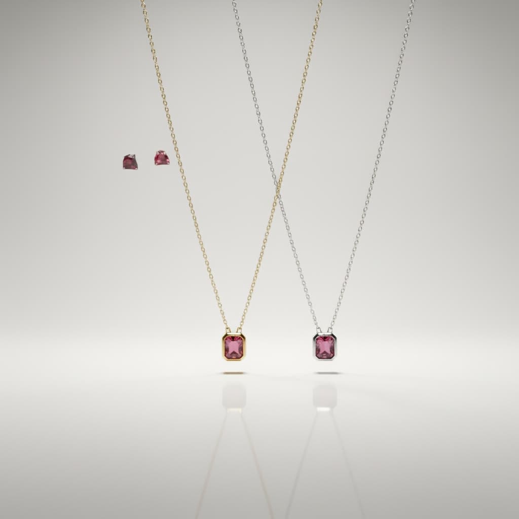 Garnet Charm Necklace