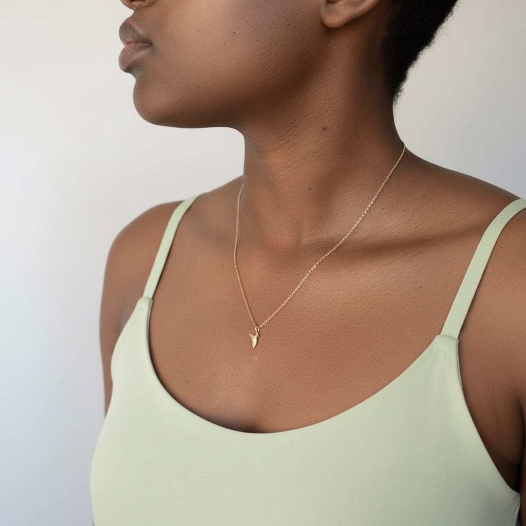 Whale Tail Necklace — Gold