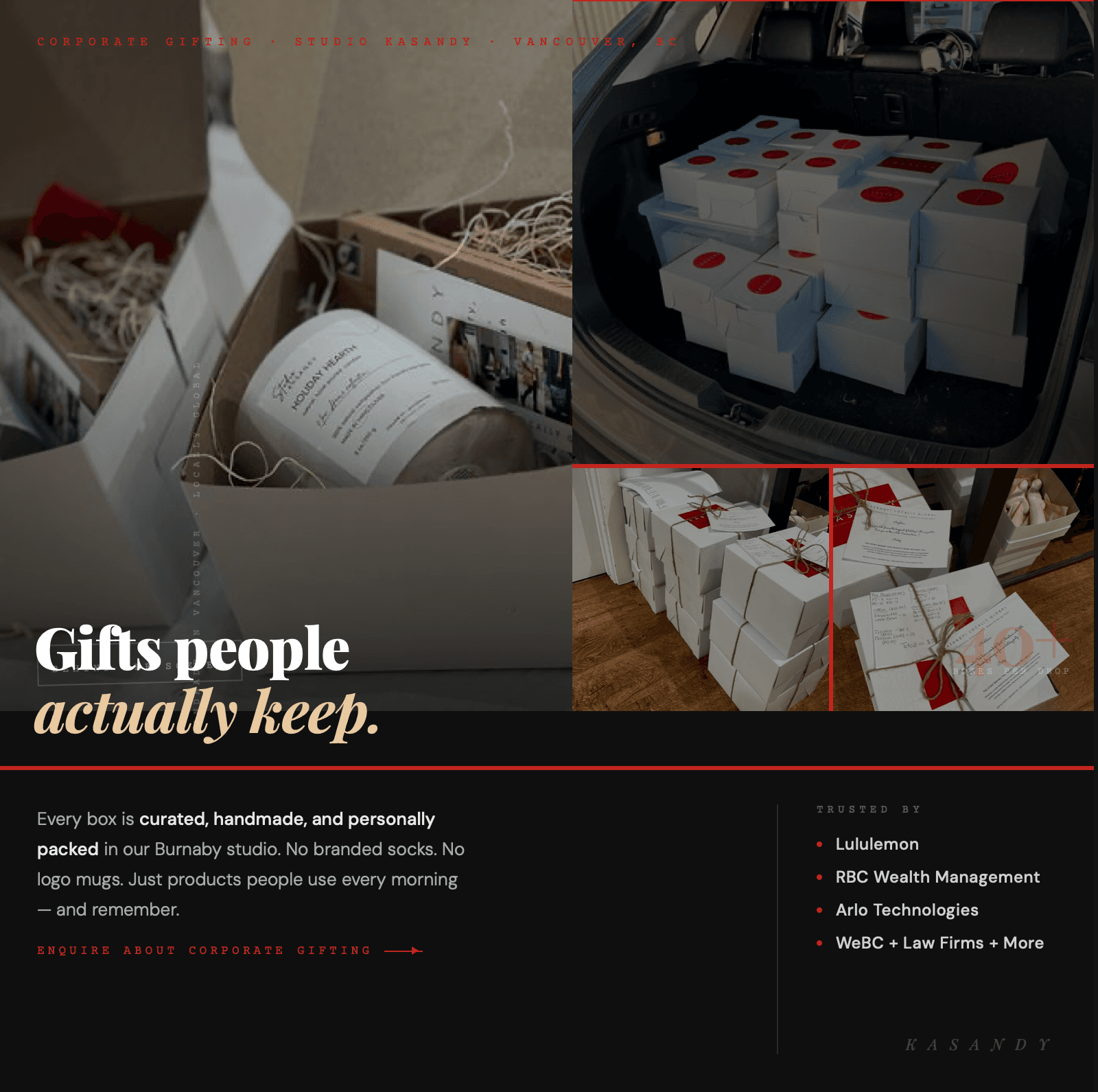 Kasandy corporate gifting — handmade organic gift boxes