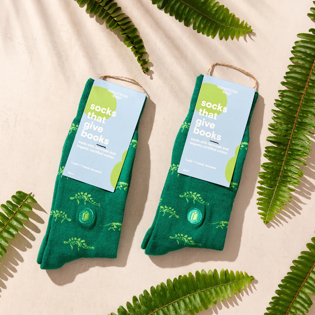 Conscious Step | Socks that give Books (Green)